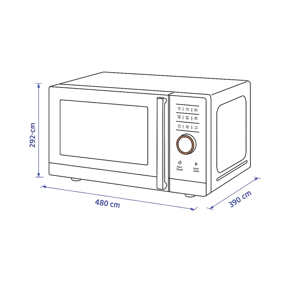 BergerLanz FSP Mikrowelle 23 Liter 800 Watt mit Grill