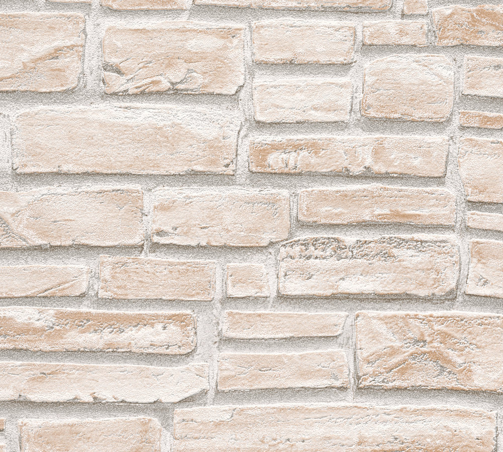 Papiertapete ADELAIDE - beige - Steinoptik - 10 Meter