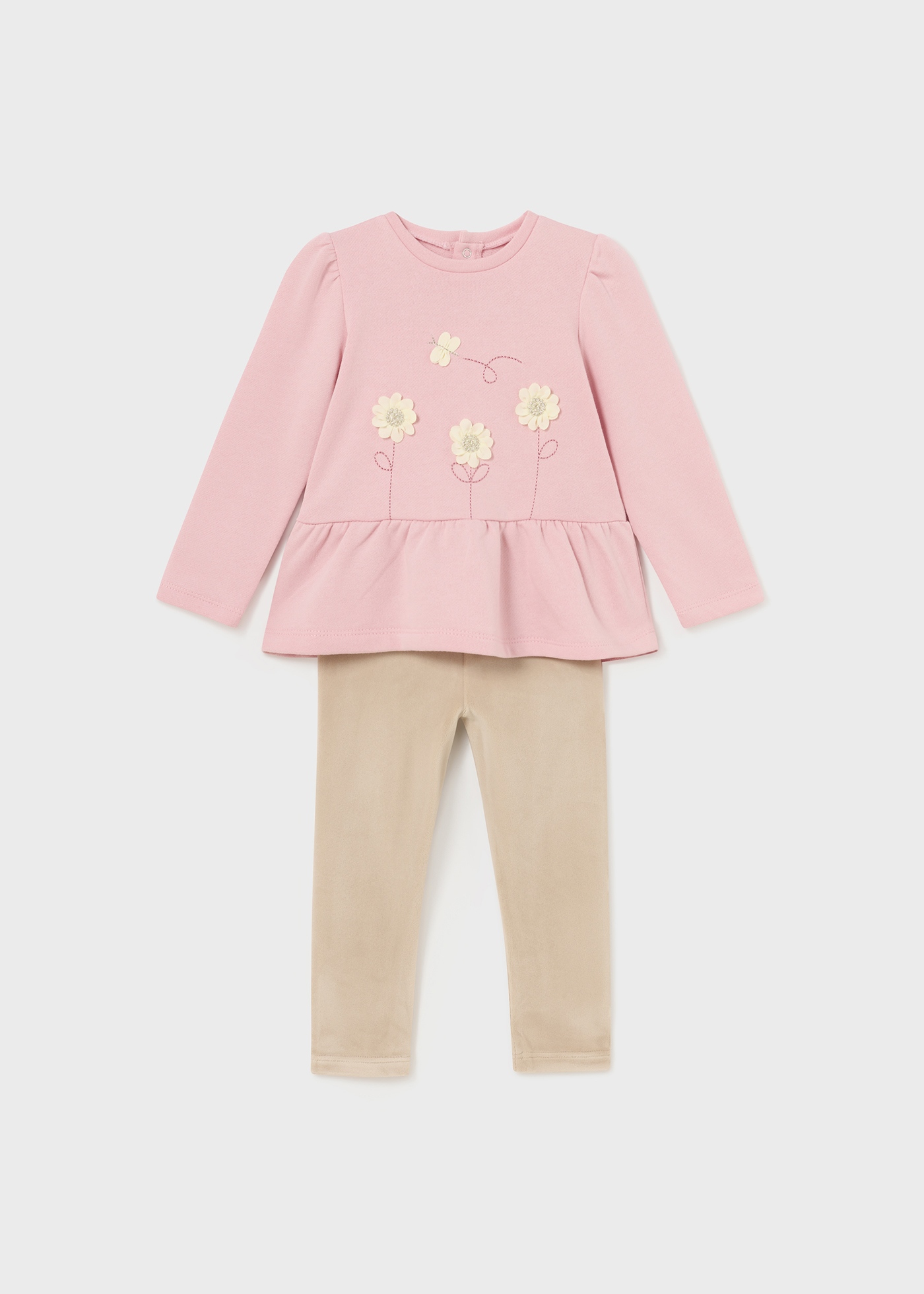 Conjunto de duas peças de leggings de veludo para bebê