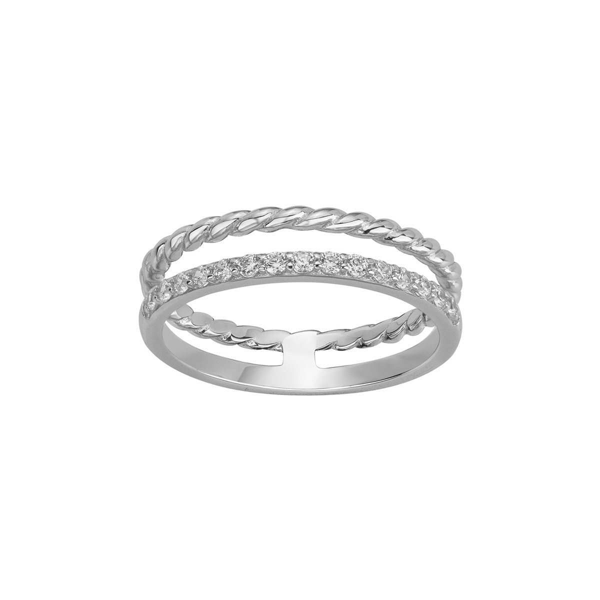 Bague en Argent avec oxyde de zirconium blanc
