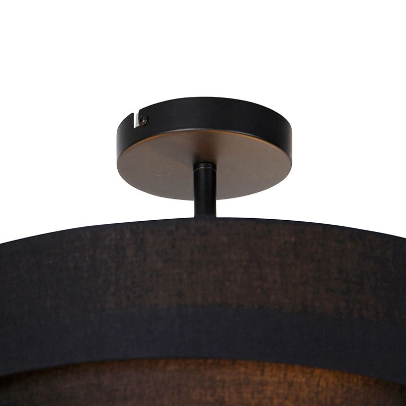 Moderne plafondlamp zwart 45 cm 3-lichts - Drum Trio