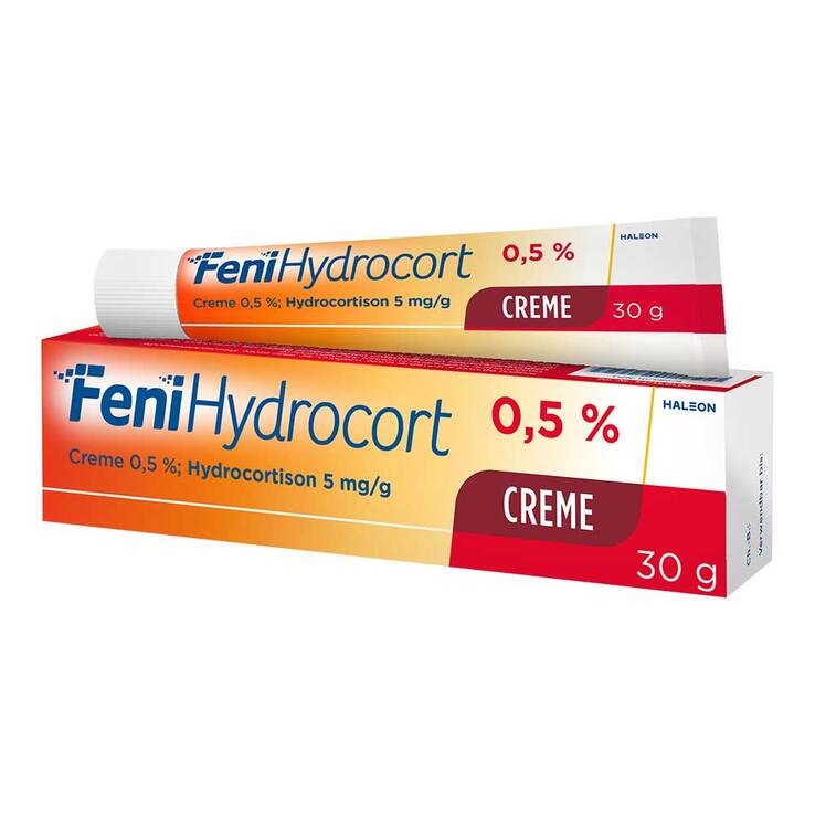 FeniHydrocort Creme 0,5 %, Hydrocortison 5 mg/g, wirksam bei Hautentzündungen, 30 g