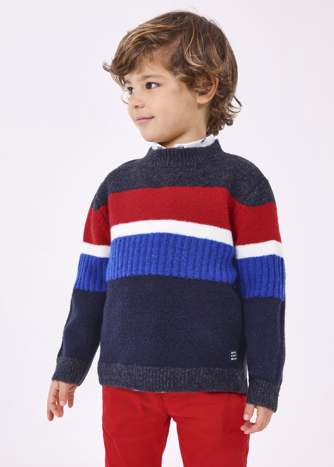 Camisa infantil com blocos de cores