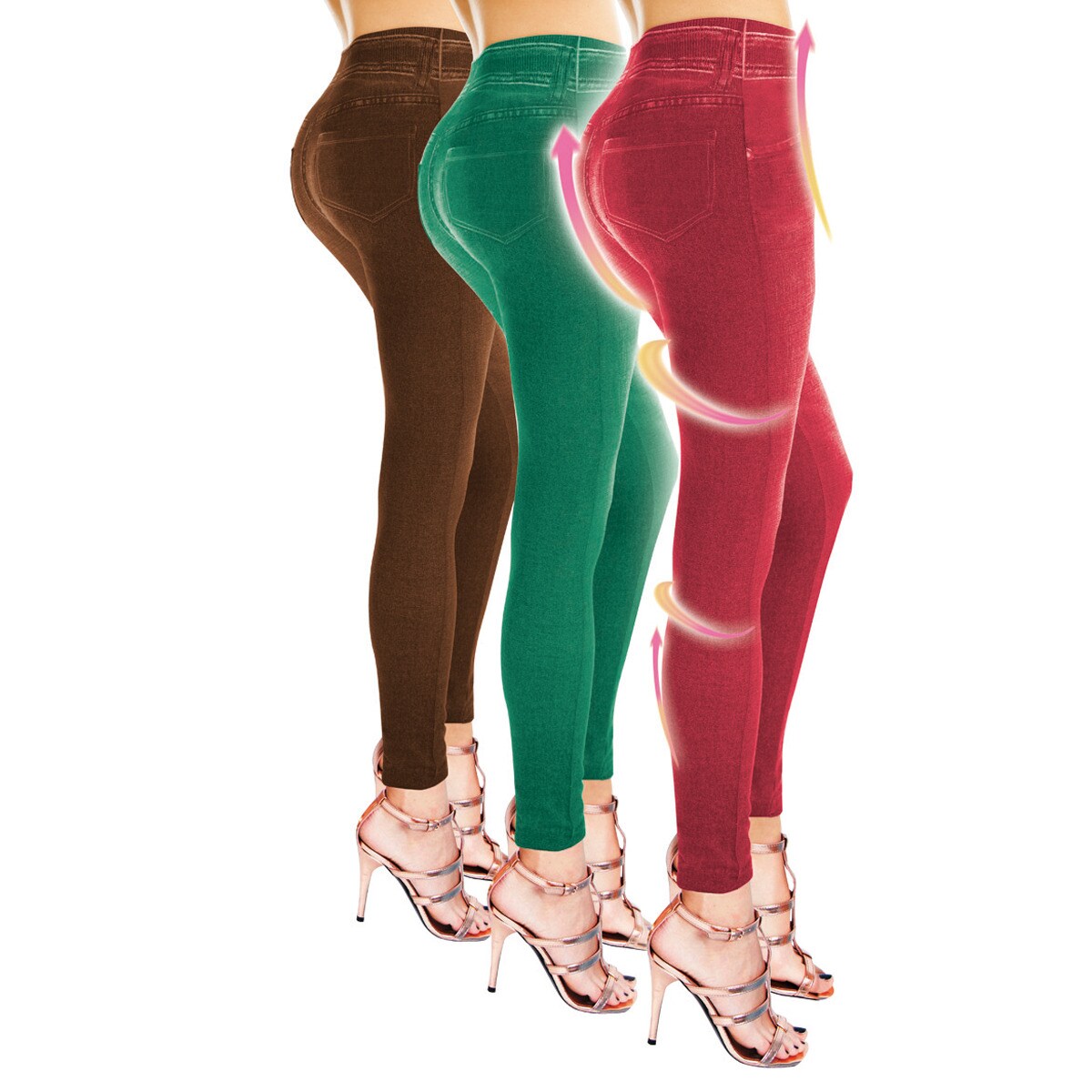 Comfortisse® Jeggings - Leggings 3er Set mit Taschen Summer Shaper Jeggings