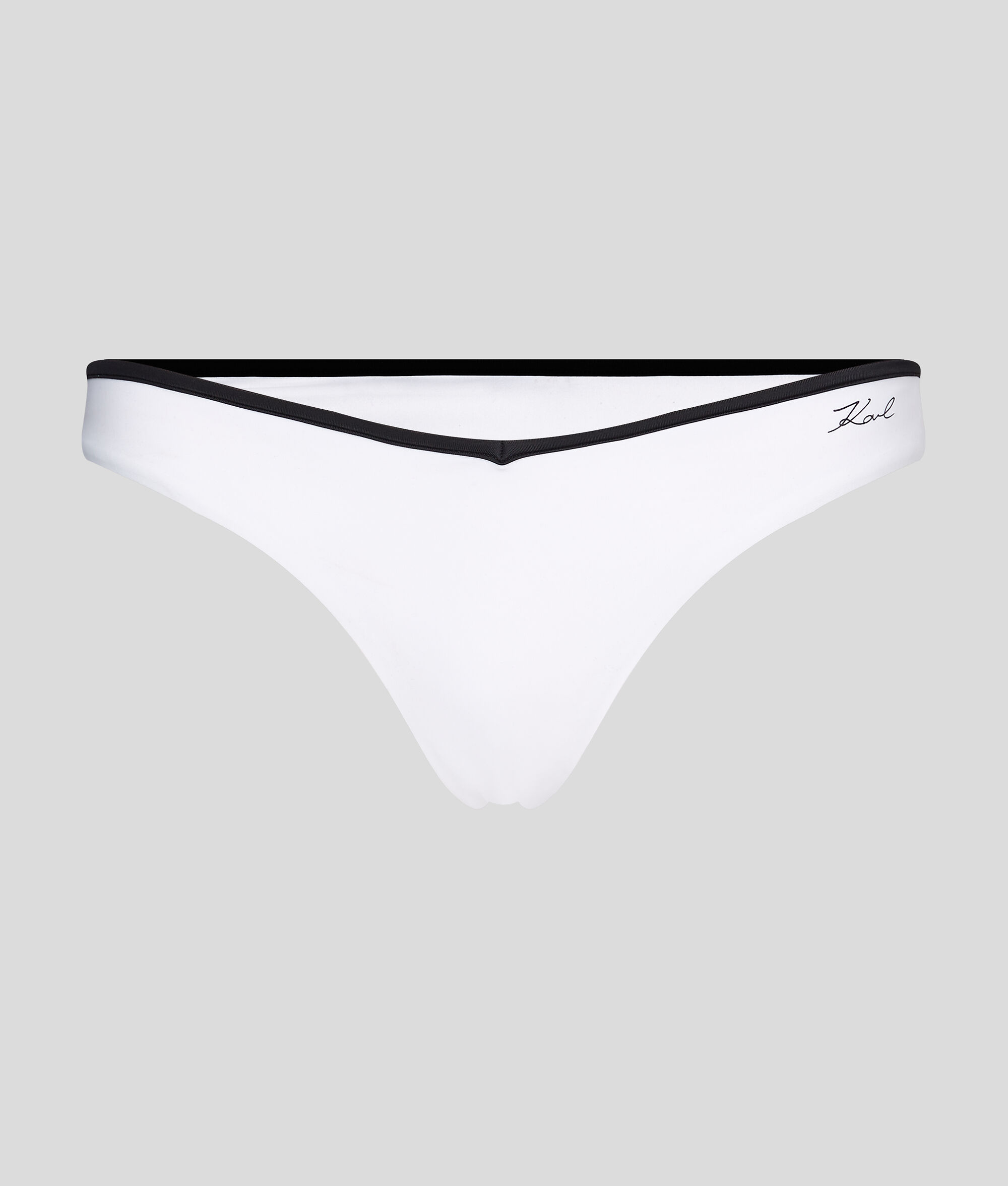BAS DE BIKINI AVEC LISERÉ CONTRASTANT EMBLÉMATIQUE DU STYLE KARL