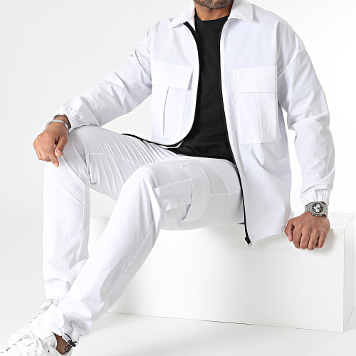 Ensemble Veste Zippée Et Pantalon Cargo 10701336 Blanc