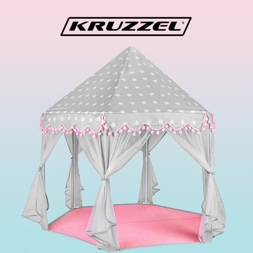 Barnetelt grå og rosa Kruzzel 23476