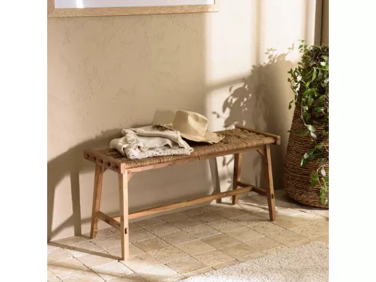 ALIDA - Banc 100x36cm assise en tissage d'abaca naturel