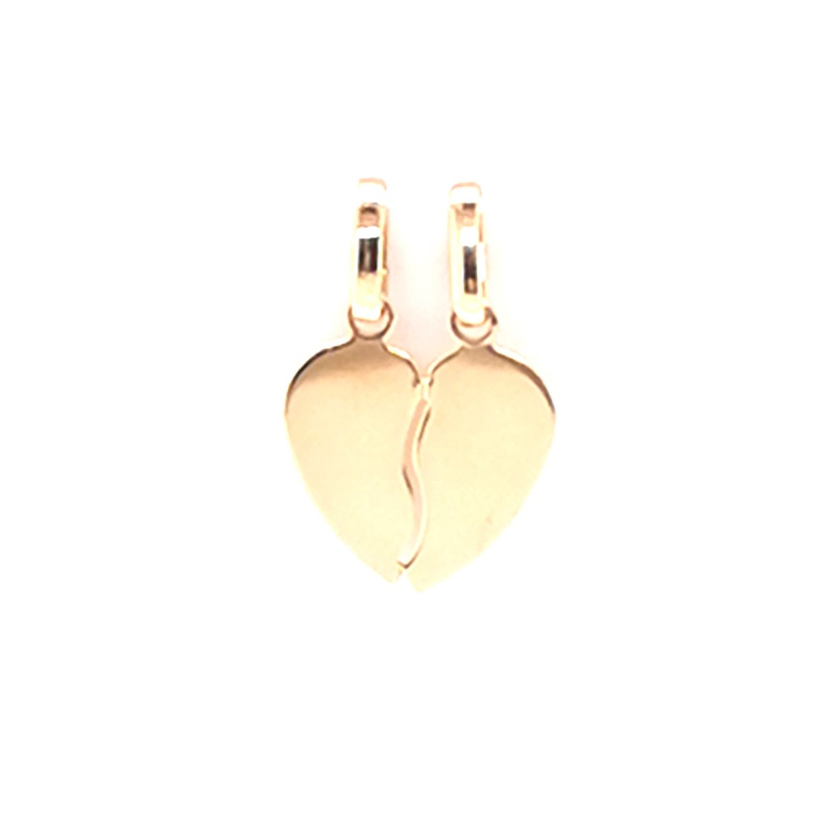 Pendentif coeur brisé or jaune 18 carats