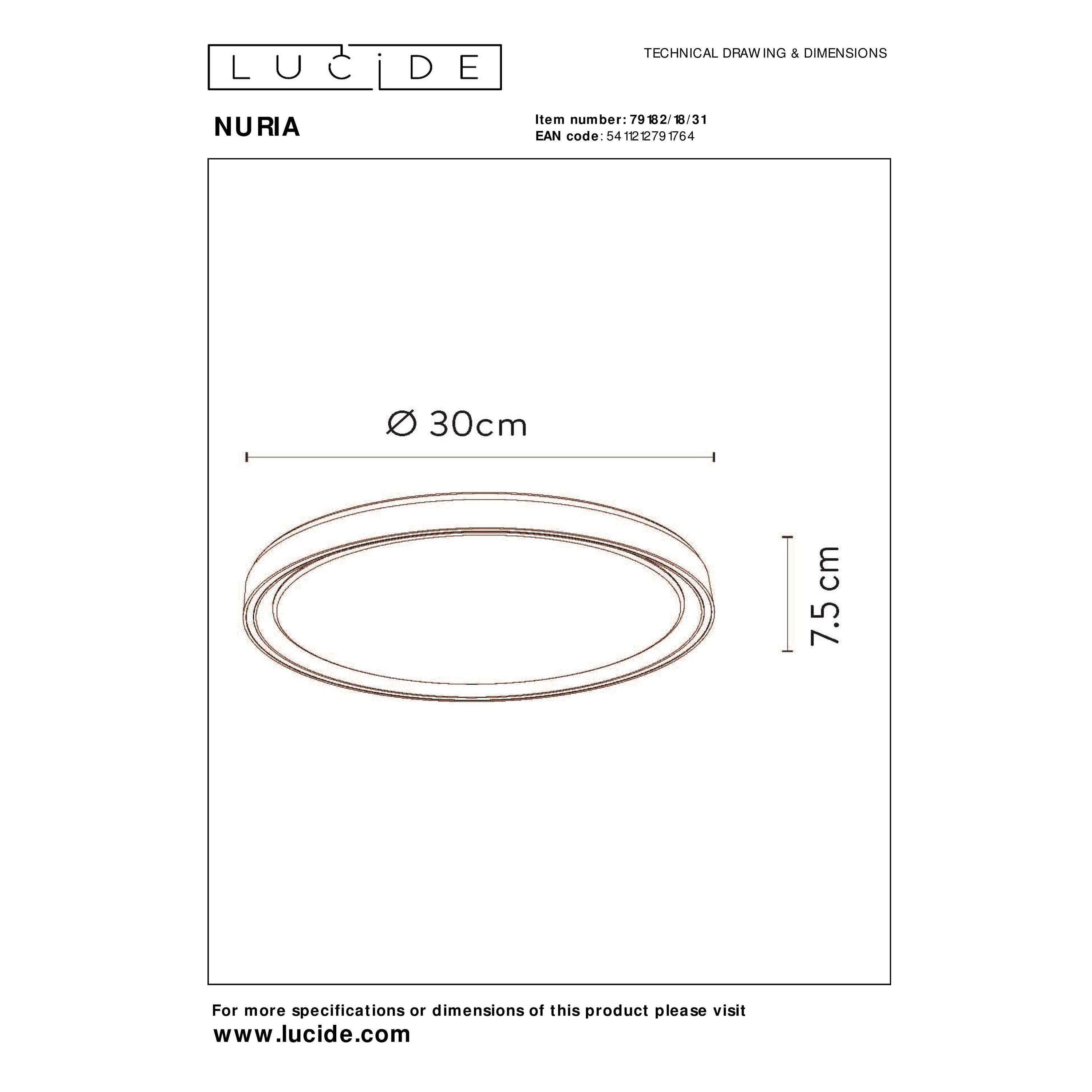 Nuria plafondlamp LED Ã30 wit