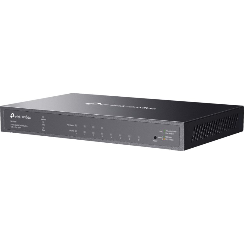 TP-Link Omada TL-SG2008P Géré L2/L2+ Gigabit Ethernet (10/100/1000) Connexion Ethernet, supportant l'alimentation via ce port (PoE) Noir