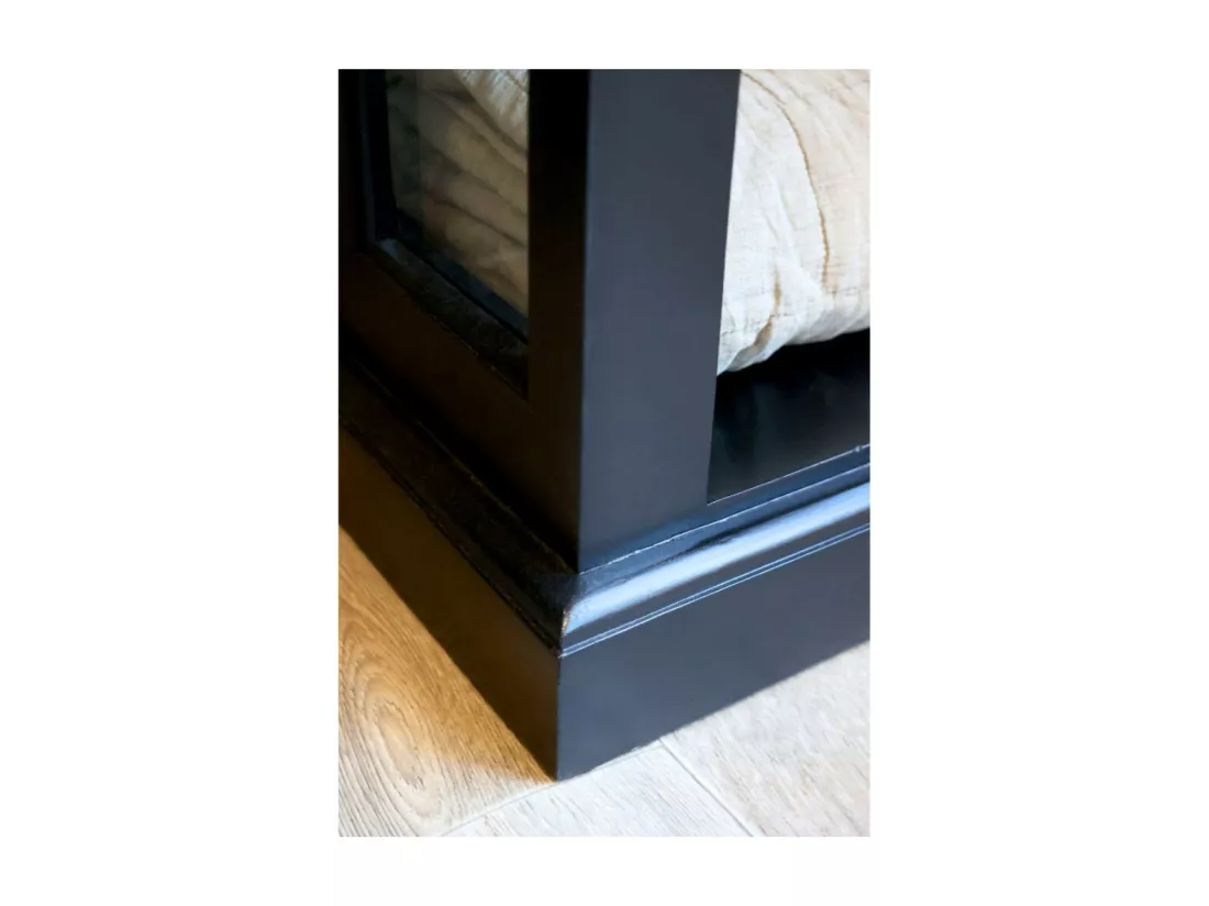 Armoire 2 portes rangement chambre salle de bain bois noir 196cm