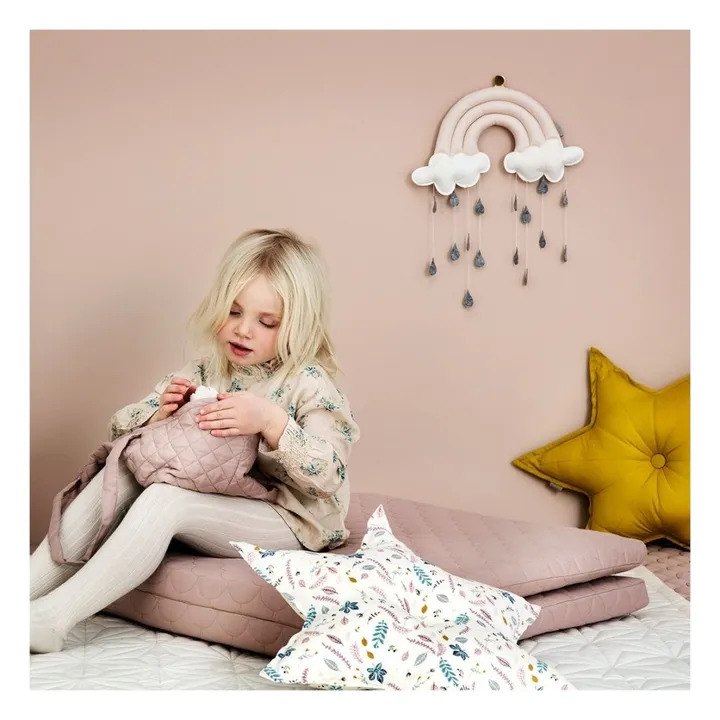 Cam Cam Coussin Etoile en coton bio Feuilles D48 cm