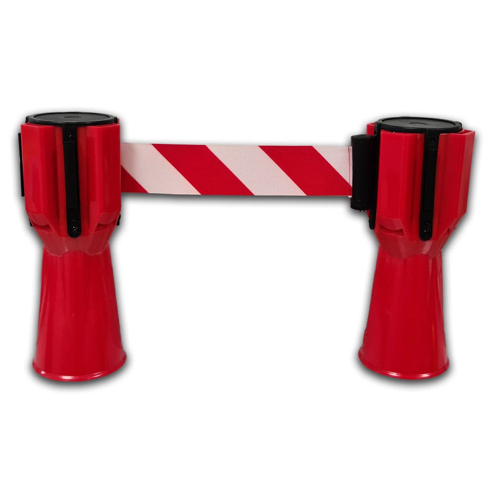 Afzetset: 75cm verkeerskegels + UVV-Conny afzetlint als set / oranje / 1 band + 1 dummy (5 meter)