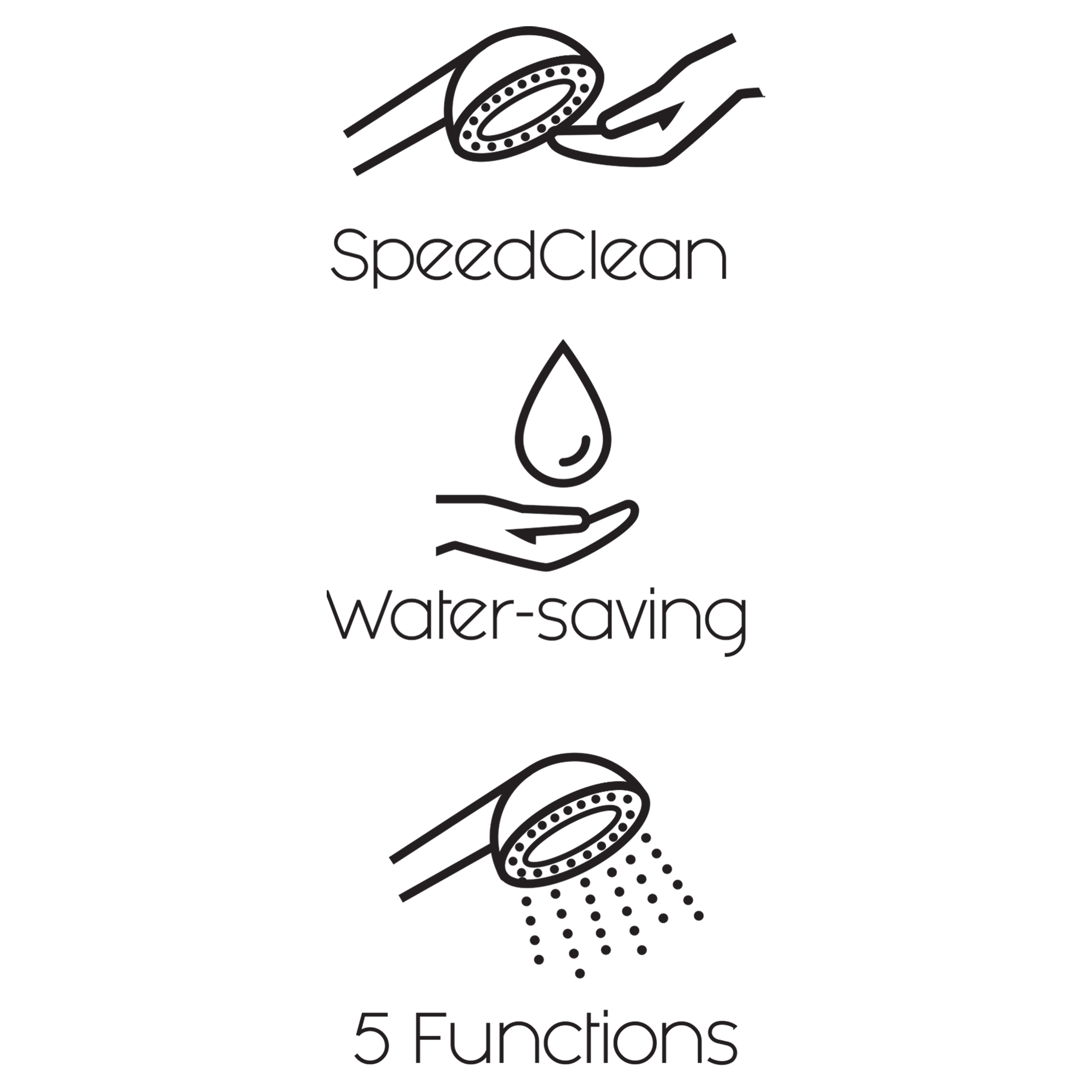Differnz handdouche met 5 standen chroom