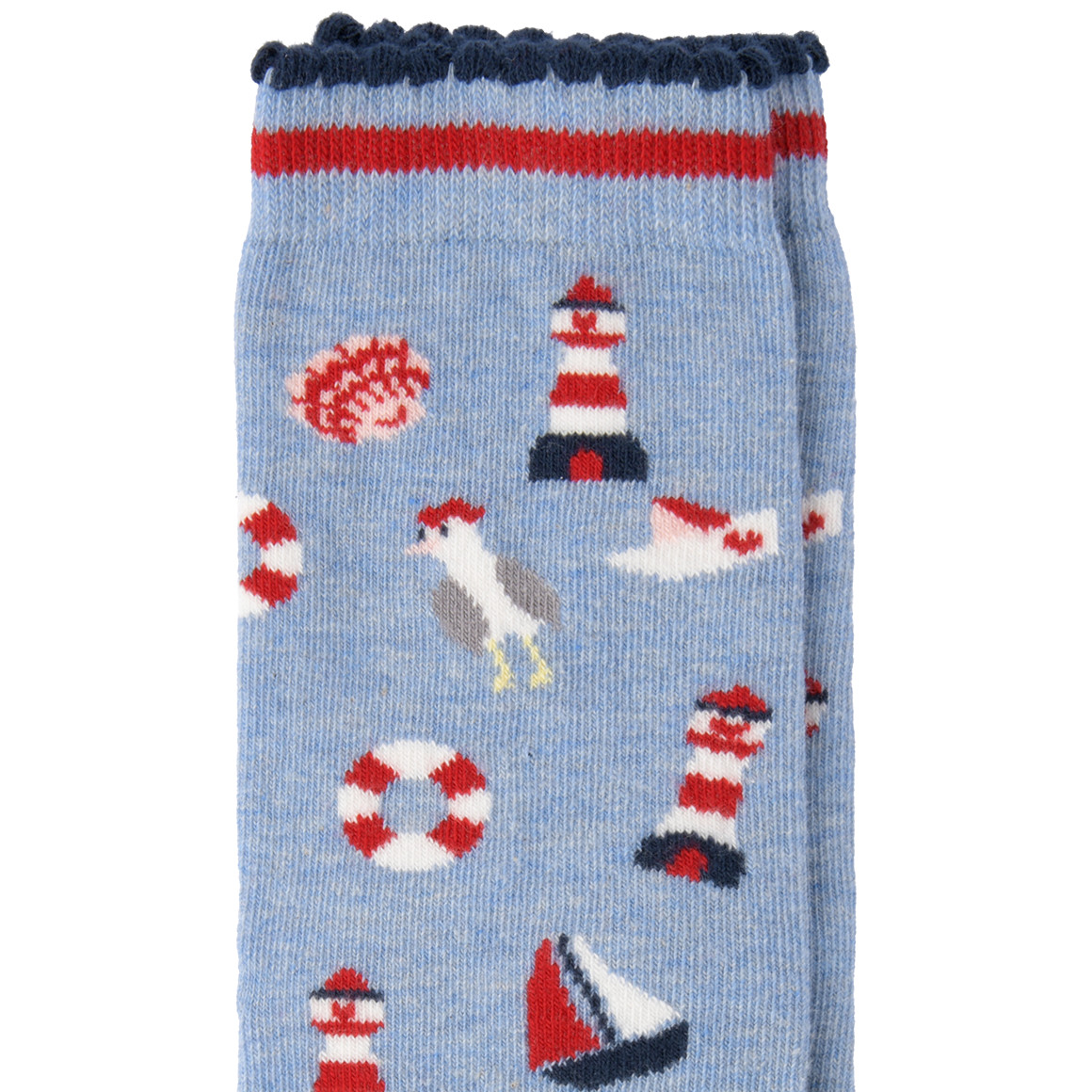Gina Benotti 1 Paar Damen Socken mit maritimen Motiven blau