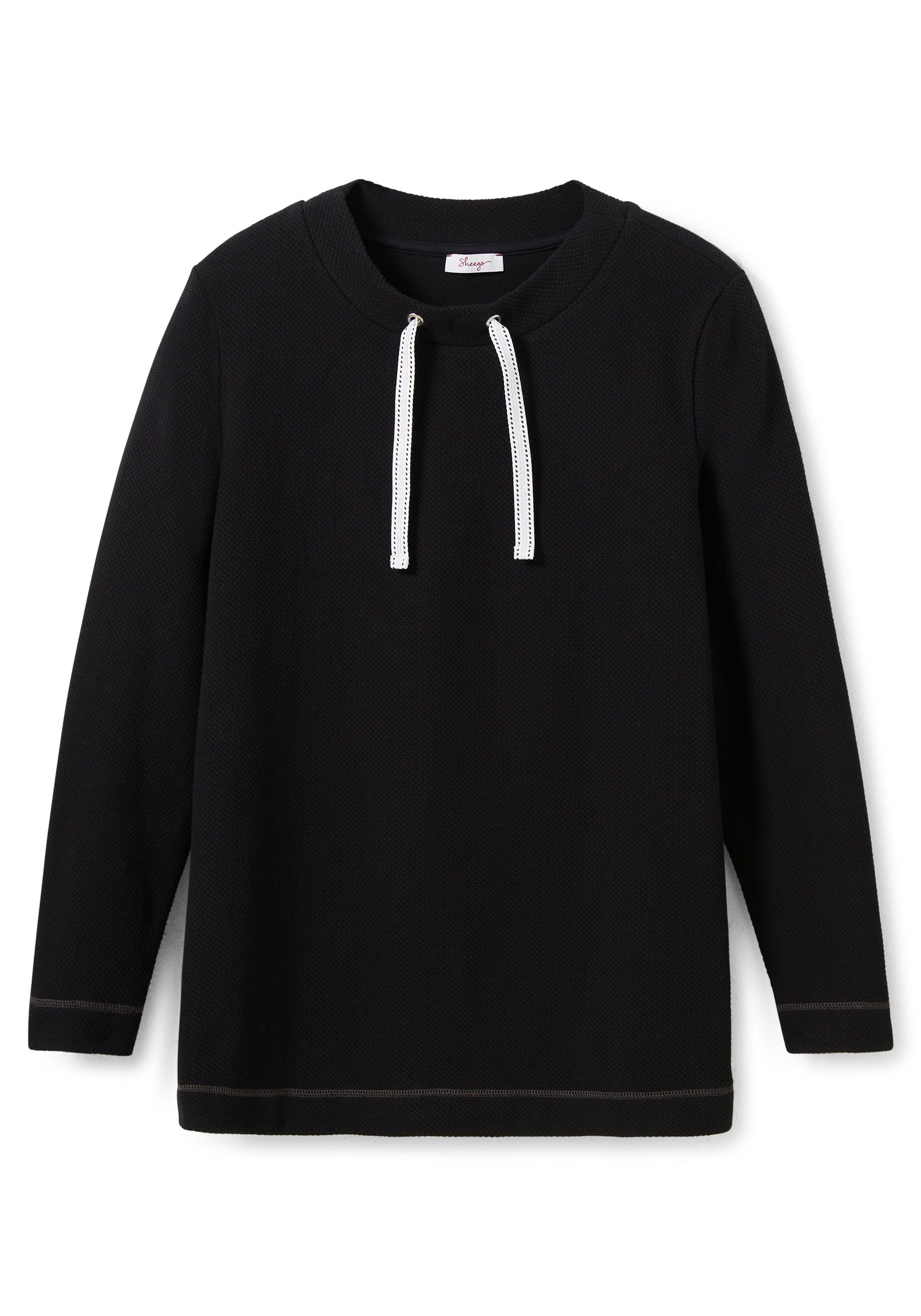 Sweatshirt mit Tunnelzug, aus Waffelpiqué