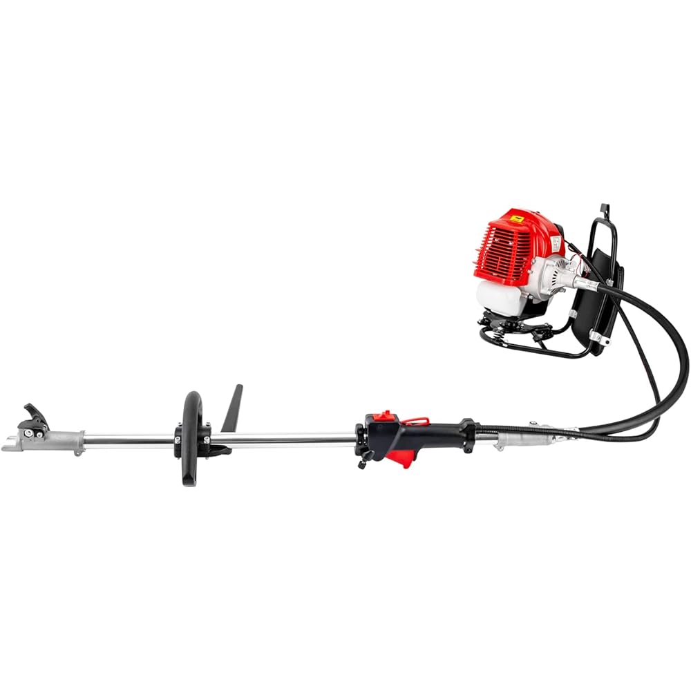 OUBUBY Débroussailleuse 4 en 1 52 cc, tondeuse à dos, taille-haie, outil de coupe multifonction, cisaille à fil, à essence, taille-haie, cisaille d'arbre avec tige d'extension pour le jardinage : Jardin