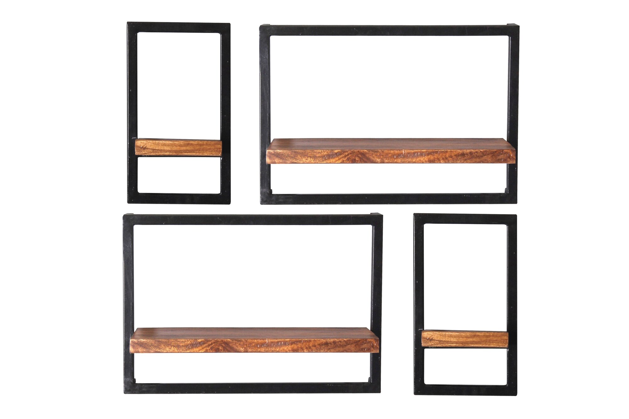 Wandregal Panama Mangoholz Metall Wandboard Ablage Regal HängeregalBücherregal