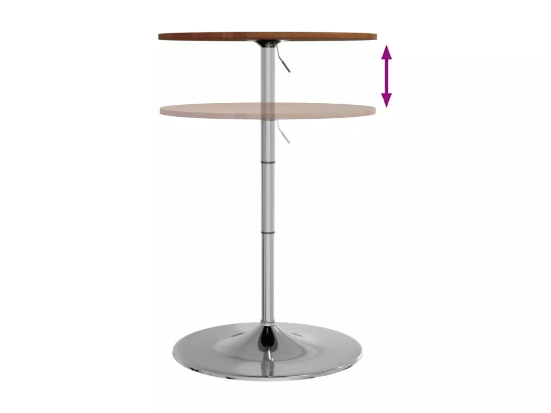 Table de bar marron foncé Ø60x89,5 cm bois massif de chêne