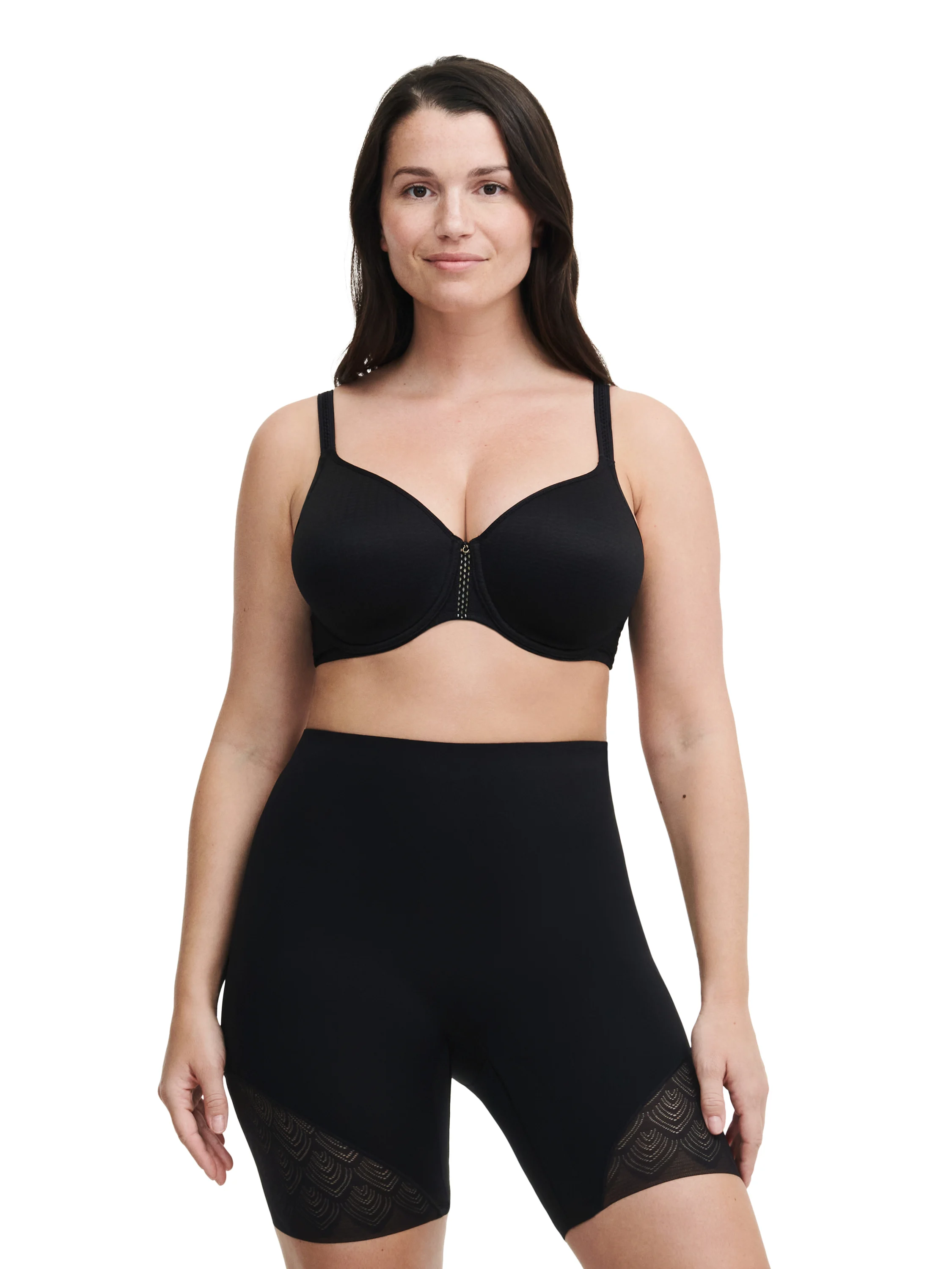 SEXY SHAPE - Panty gainant taille haute en dentelle | Noir
