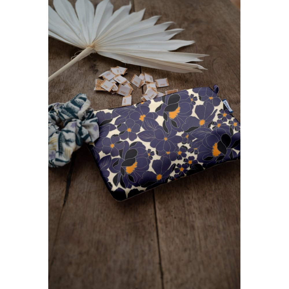 Mini Pochette Tissu Pensées Marines