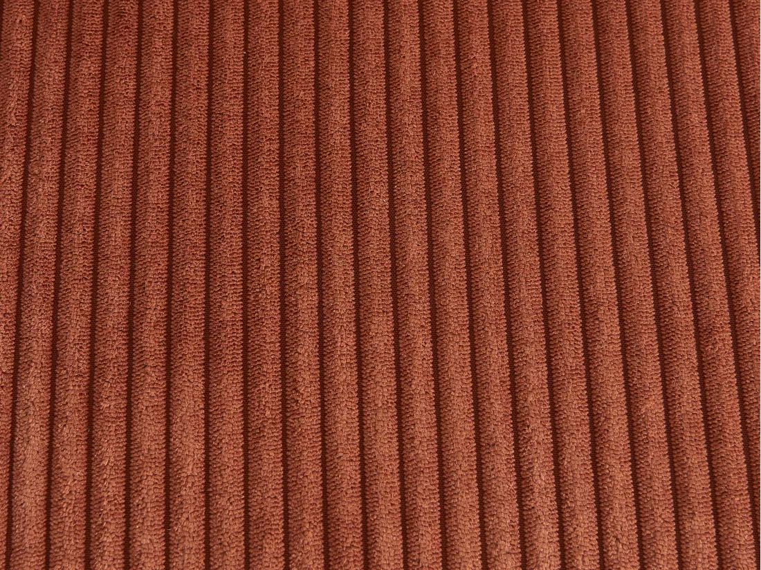 Lot de 2 chaises en velours côtelé et métal noir - Terracotta - ALPALI