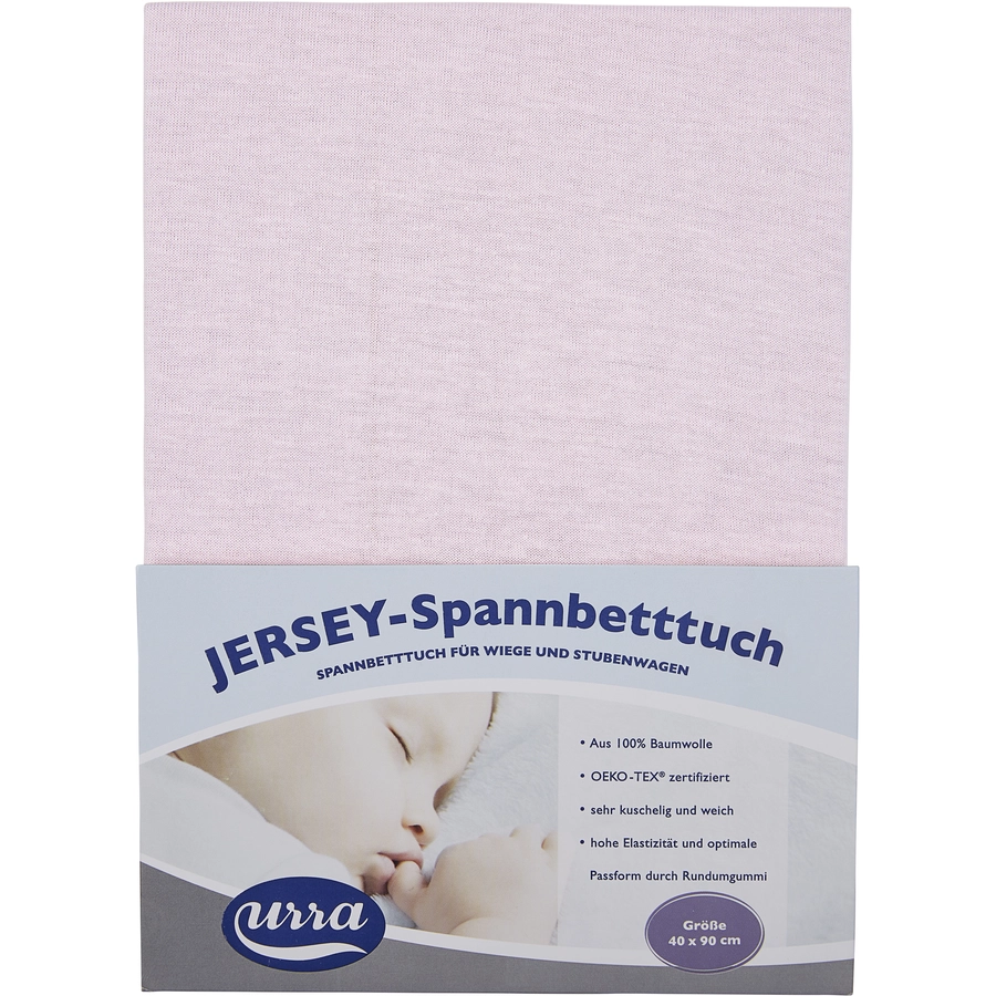 urra Jersey Spannbettlaken 40 x 90 cm rosa