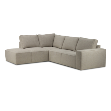 KARWEI hoekbank Mack grijs gerecycled stof met links verlenging