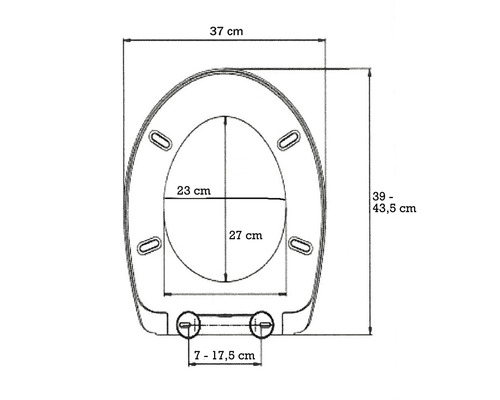 ADOB verwarmde toiletzitting met soft-close mechanisme in een nieuw slank design 82003