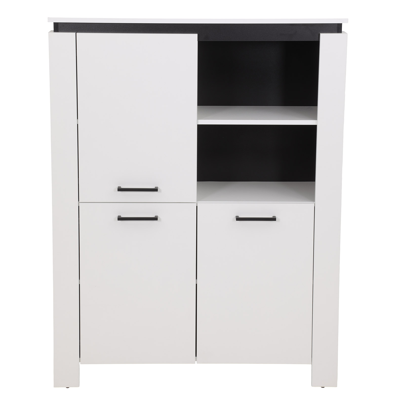 Highboard - schwarz-weiß - 3 Türen - 100 cm