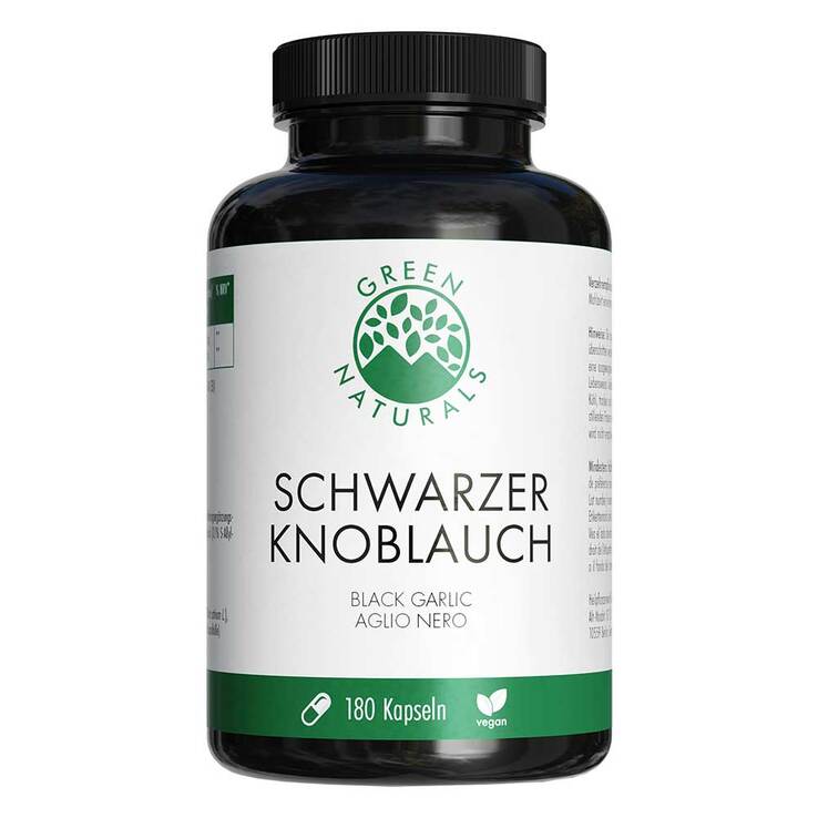 Green Naturals schwarzer Knoblauch 750mg vegan Kps, 180 St