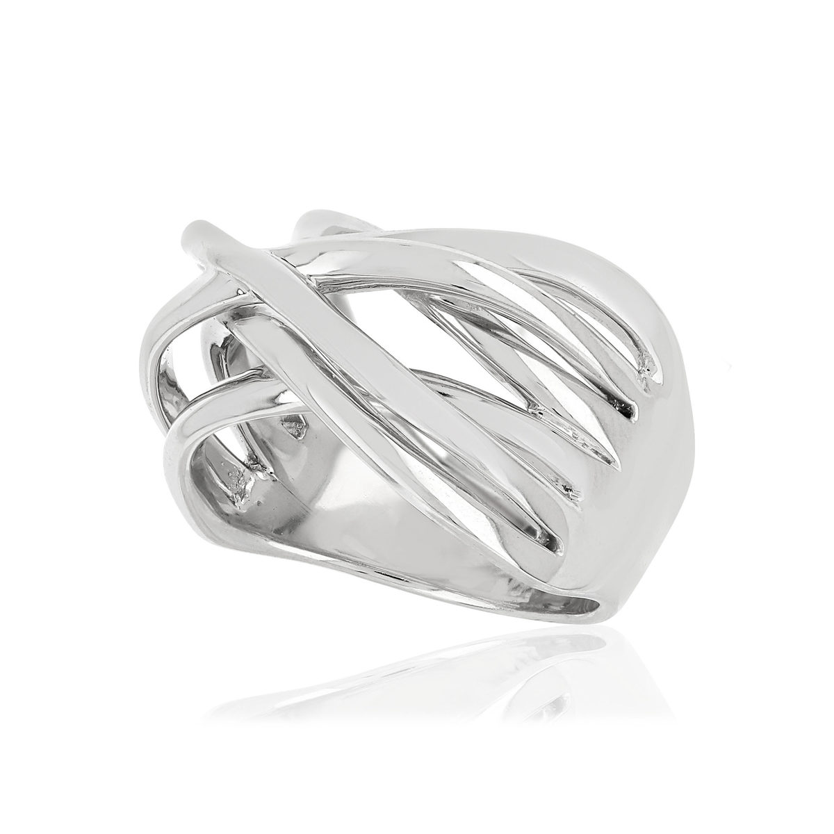 Bague argent 925 anneaux entrelacés