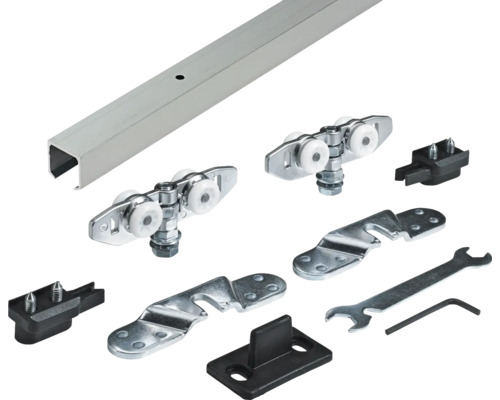 TopLine 8plus complete schuifdeurset voor een zware schuifdeur, 2000 mm, zilver geanodiseerd
