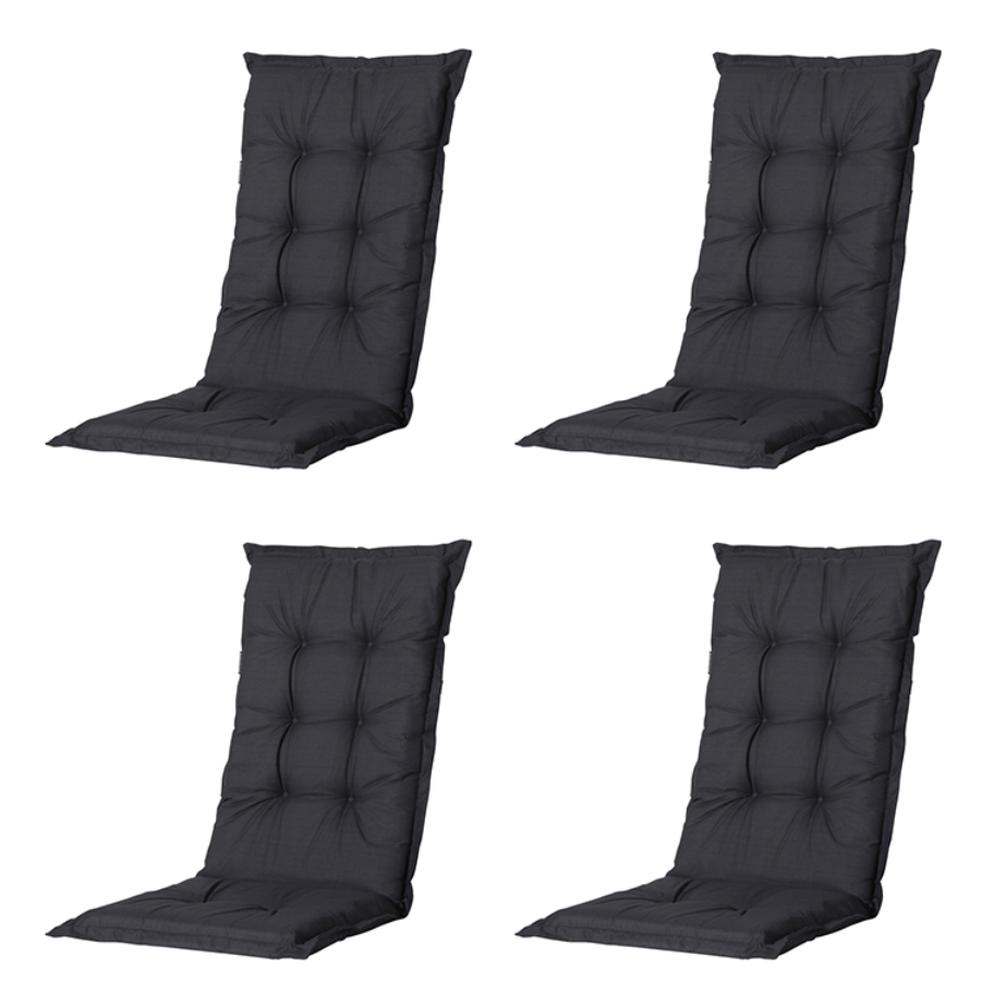 Madison Basic black Tuinstoelkussen - Set van 4