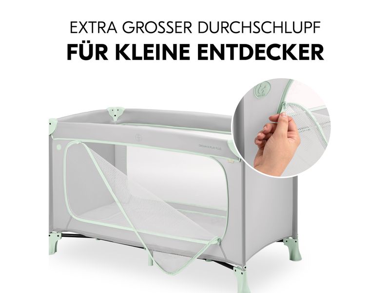 Hauck Reisebett Dream N Play Plus Dusty Mint Komfortables Reisebett und Laufstall zugleich