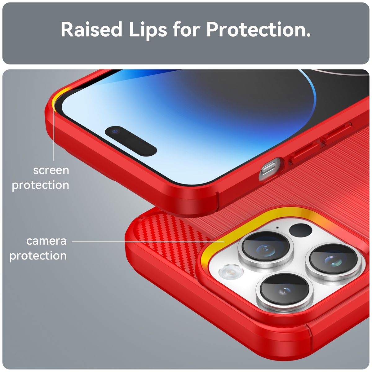Hülle Handy Schutz für Apple iPhone 15 Pro Max Case Cover Tasche Etuis Carbon
