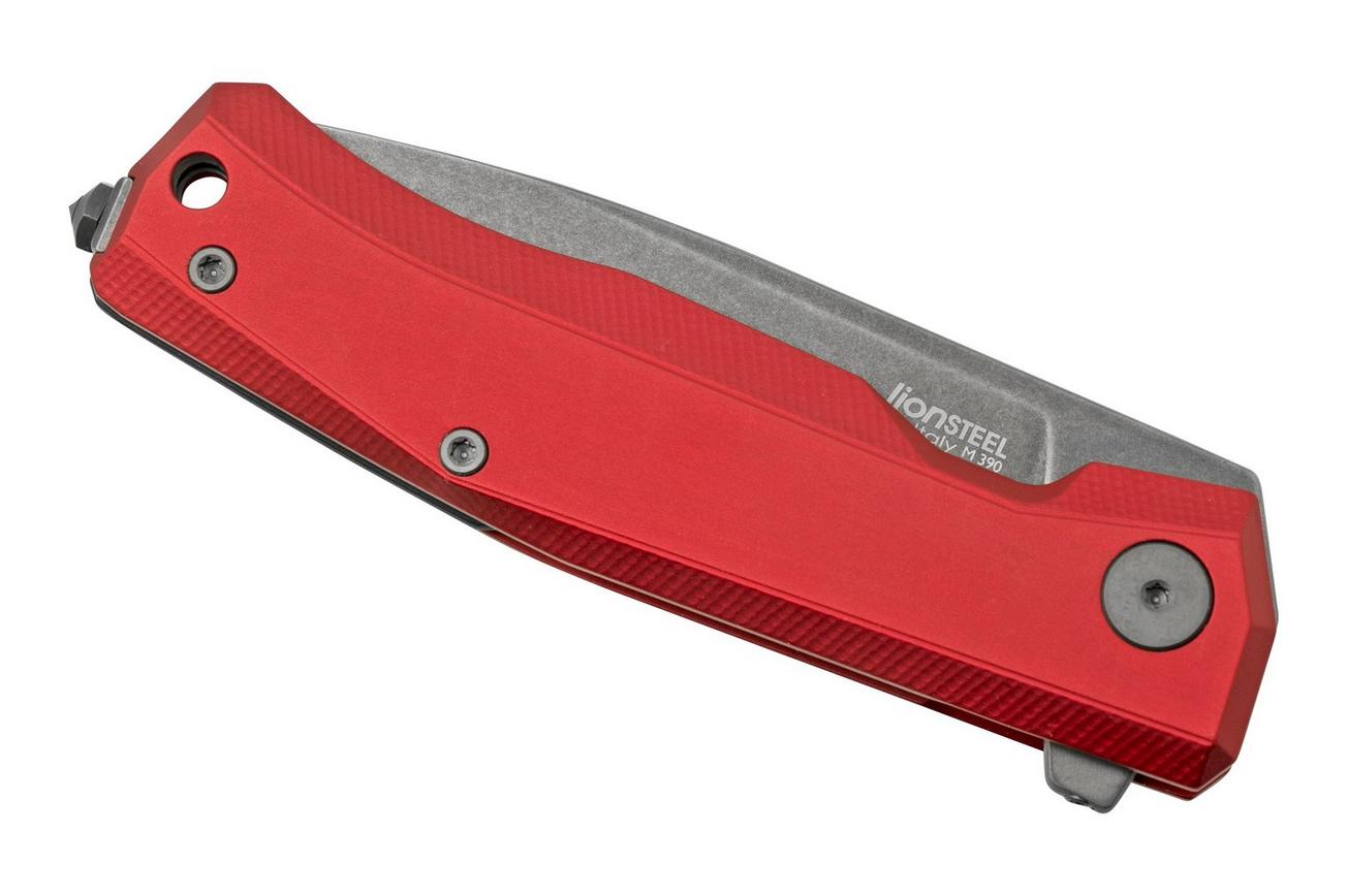 LionSteel Myto MT01A RB Red Aluminium, Black zakmes, Molletta design