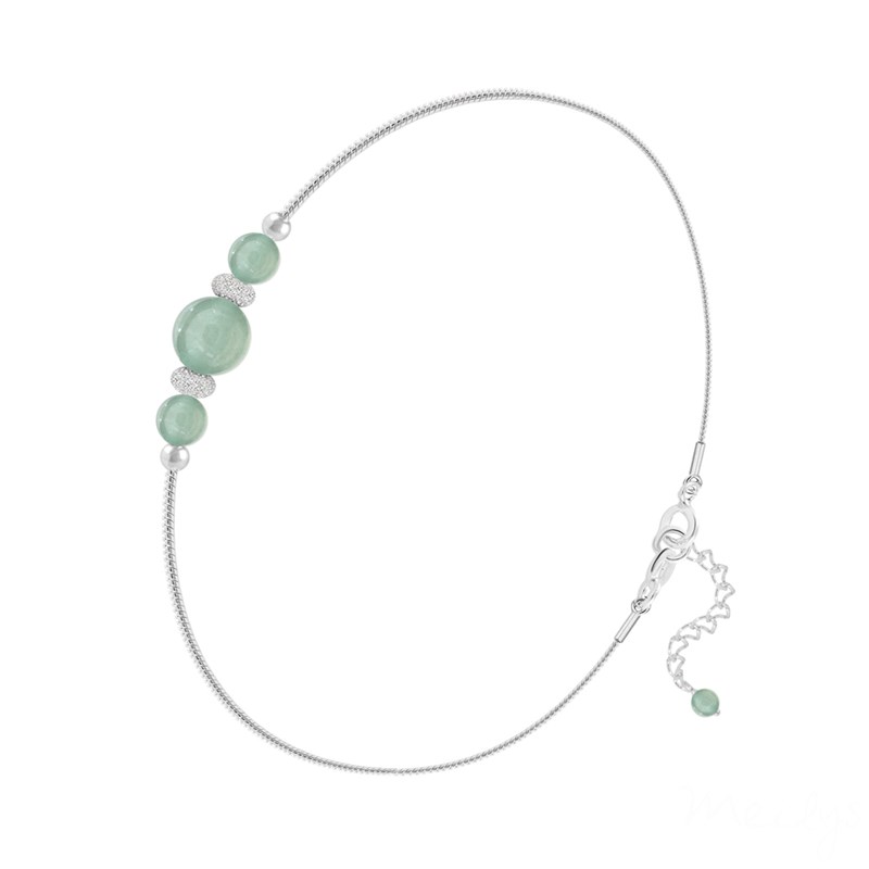 Bracelet en argent 925 et pierres naturelles Aventurine