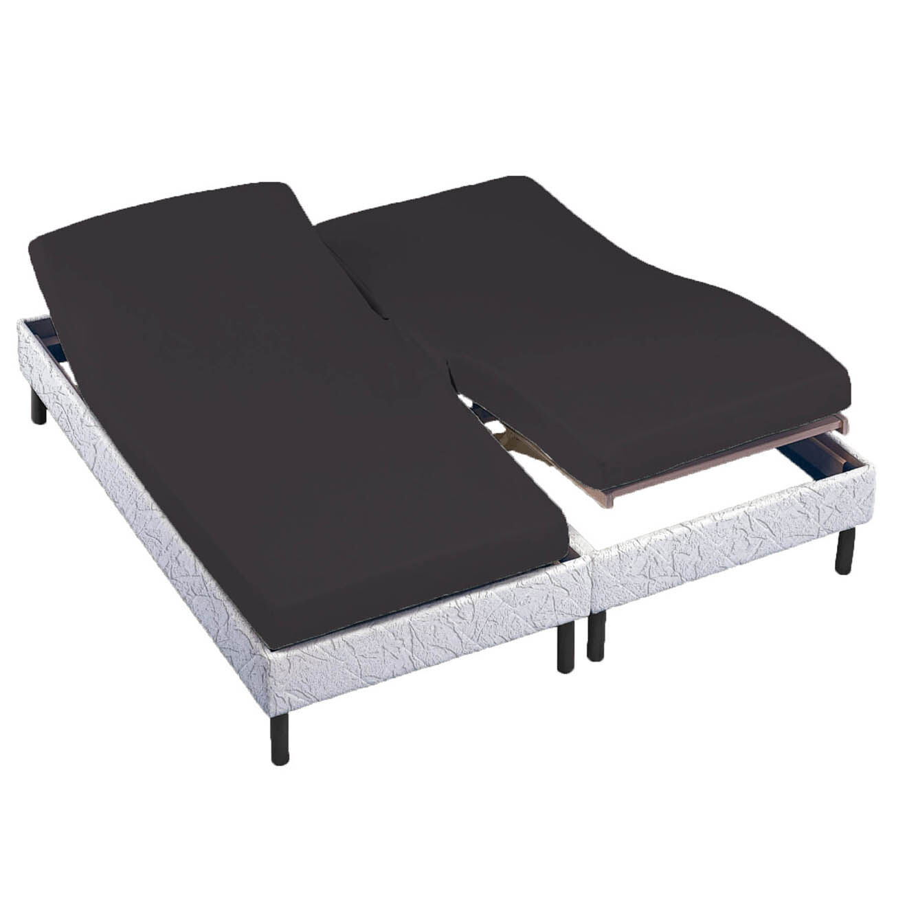 United by PDC Drap housse uni 100% Percale de Coton bonnet 30 cm gris