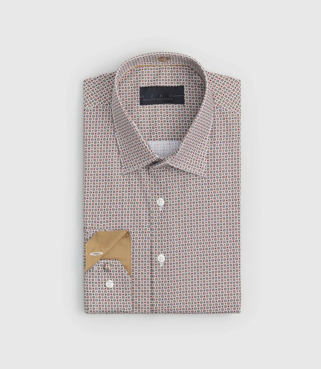 Chemise imprimée bordeaux 