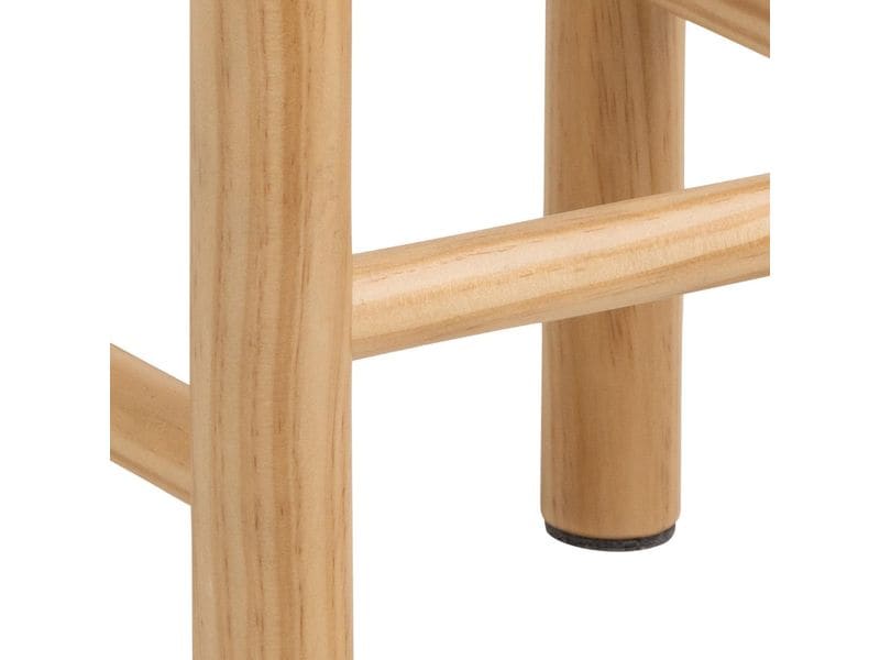AC Design Hocker Alvin Holz, Weiss Hocker mit Off-White Papiergeflecht