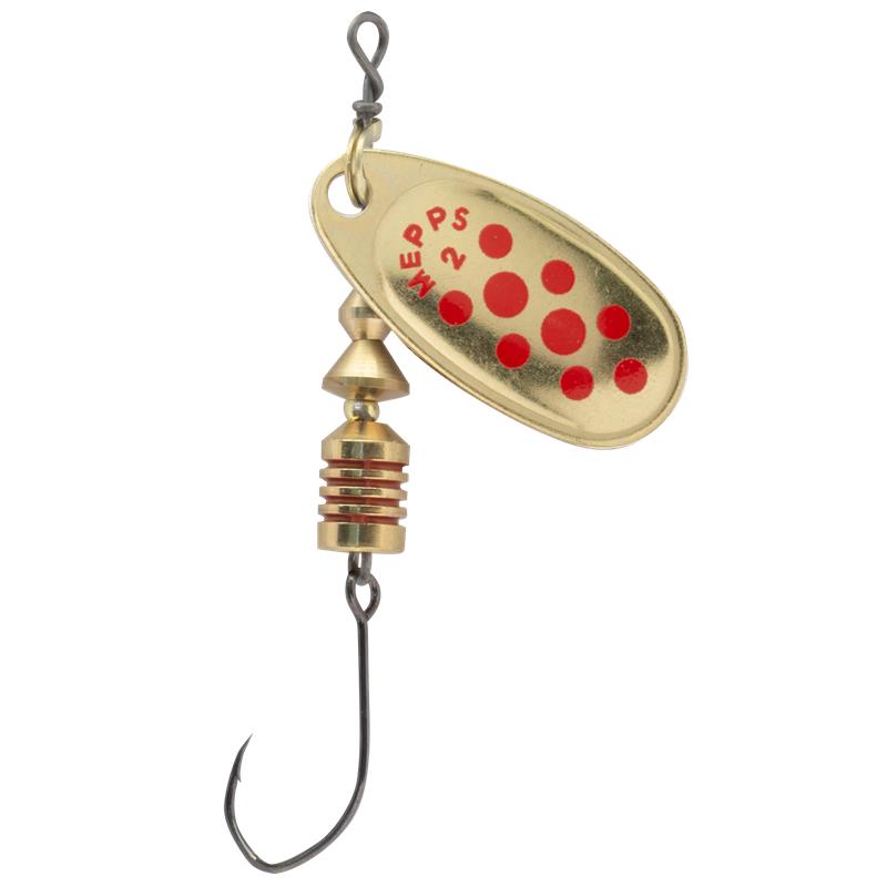 Cuiller Tournante Mepps Comet Hameçon Simple Or Point Rouge