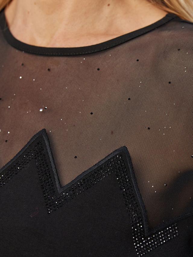 Shirt mit transparentem Besatz