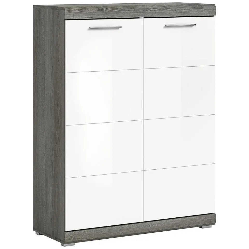 Hioshop Scout schoenenkast 2 deuren wit hoogglans