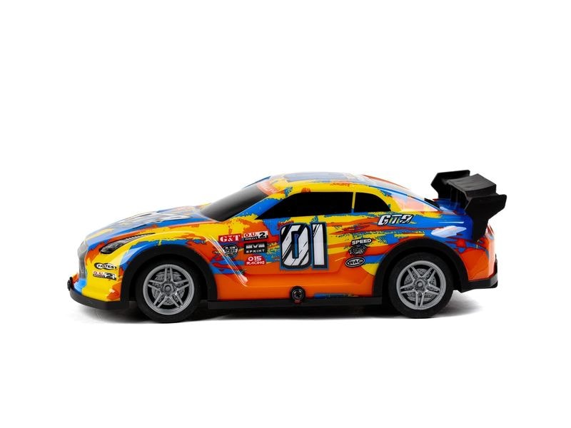 TEC-TOY Auto Champion GT9 mit Licht, Gelb/Blau, 1:22 Ferngesteuerter Sportwagen mit Licht für Kinder ab 3 Jahren