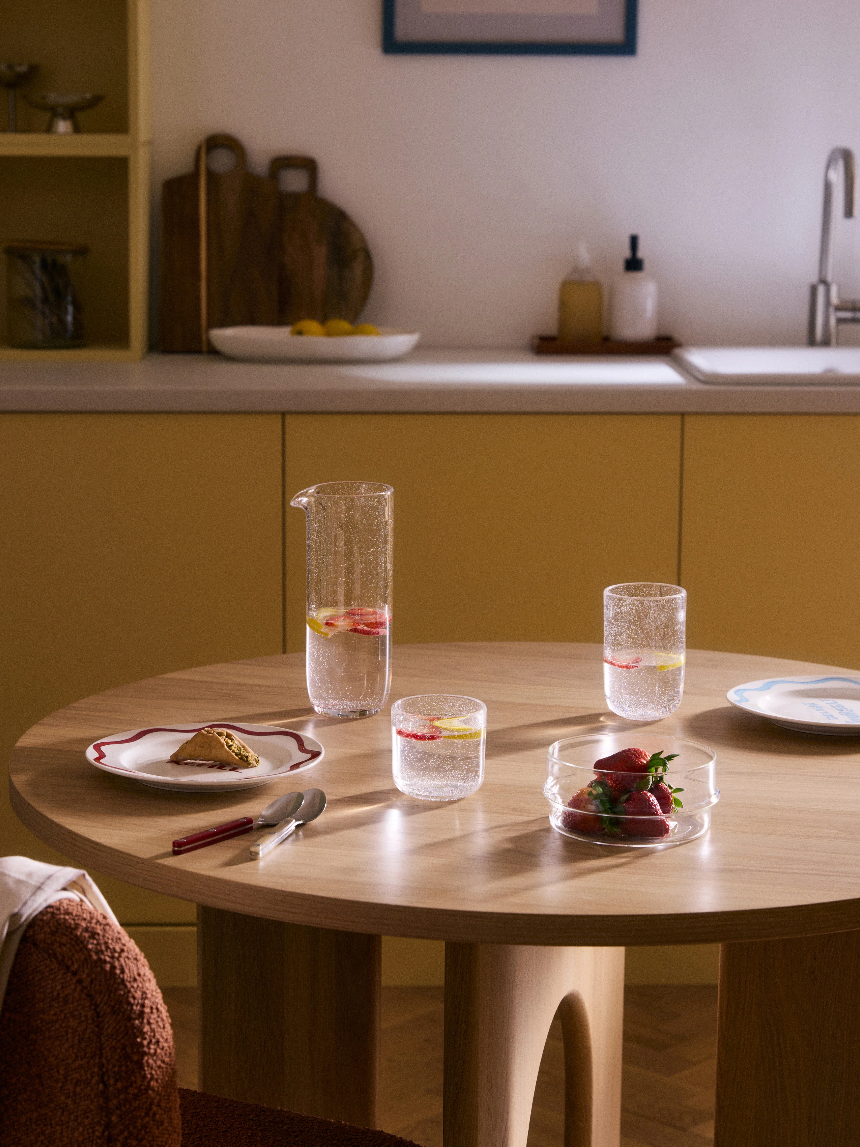 Mondgeblazen tumblers Hippolyte met luchtbellen, 4-delig