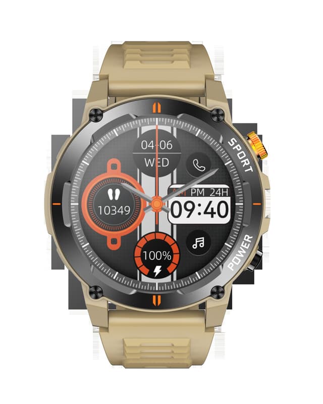 Smartwatch med puls- og blodtryksmåler Gul