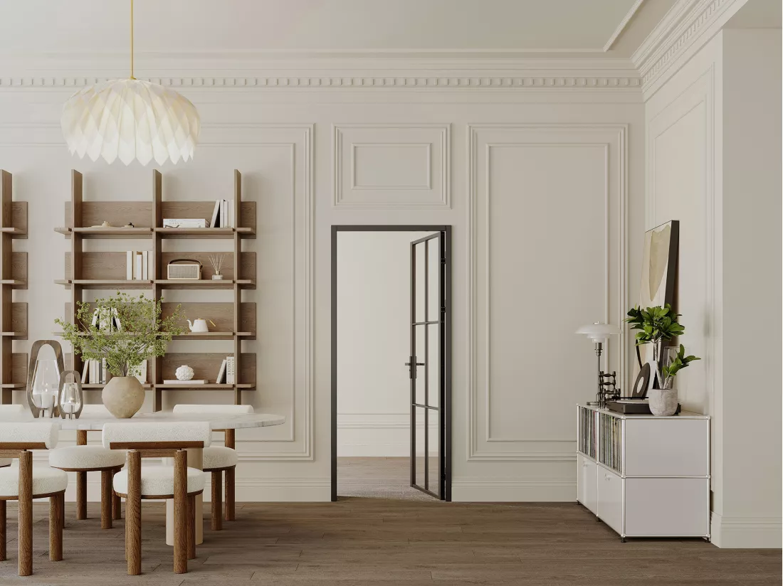 Bloc porte réversible en aluminium et verre trempé - H204 x L93 cm - Noir - SEROTO
