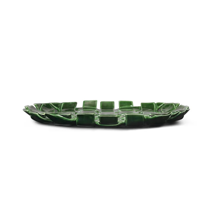 Ferm Living - Plait Servierplatte, emerald green